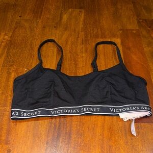 NWT Victoria's Secret Black Logo Band Bralette